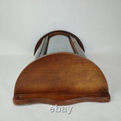 Curved Glass Solid Wood Curio Cabinet Wall Mount Display Case 19x13 Small Unique