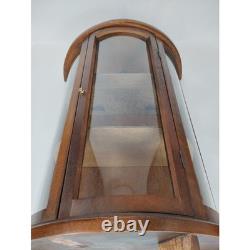 Curved Glass Solid Wood Curio Cabinet Wall Mount Display Case 19x13 Small Unique