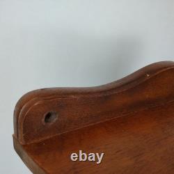 Curved Glass Solid Wood Curio Cabinet Wall Mount Display Case 19x13 Small Unique
