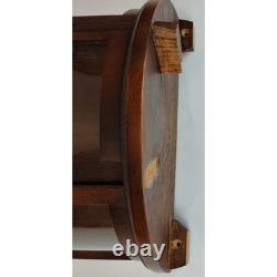 Curved Glass Solid Wood Curio Cabinet Wall Mount Display Case 19x13 Small Unique