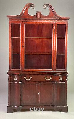 Custom Sheraton Style Mahogany Bookcase China Cabinet