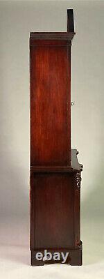 Custom Sheraton Style Mahogany Bookcase China Cabinet