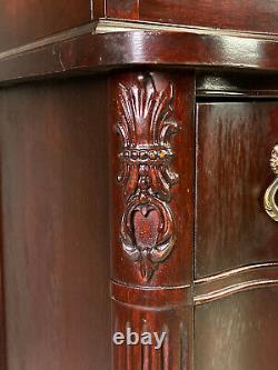 Custom Sheraton Style Mahogany Bookcase China Cabinet