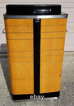 Deco Mid Century Dental Medical 8 Drawer American Cabinet Co. Bar or Kitchen