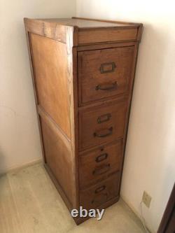 Deep Discount Antique Filing Cabinet, 4 drawer, oak, for letter size documents