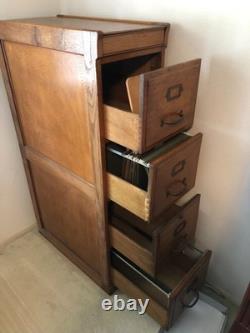 Deep Discount Antique Filing Cabinet, 4 drawer, oak, for letter size documents