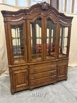 Delivery available Read description vintage solid wood hutch cabinet with lights