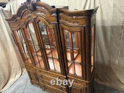 Delivery available Read description vintage solid wood hutch cabinet with lights