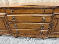 Delivery available Read description vintage solid wood hutch cabinet with lights