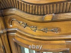 Delivery available Read description vintage solid wood hutch cabinet with lights
