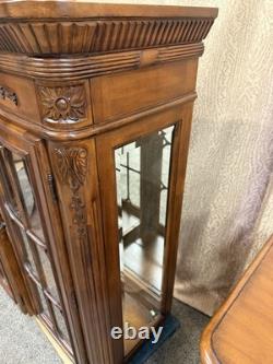 Delivery available Read description vintage solid wood hutch cabinet with lights
