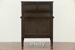 Dental, Jewelry, Collector Cabinet, Mahogany 1915 Dentist Antique, Signed #29467