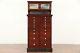 Dental, Jewelry, Collector Cabinet, Mahogany 1927 Dentist Antique, Signed #29476