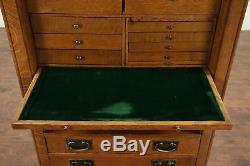 Dental, Jewelry or Collector Cabinet, Oak 1895 Antique, 23 Drawers #29205