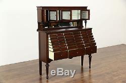 Dentist, Jewelry or Collector Cabinet, Mahogany 1915 Dental Antique, 21 Drawers