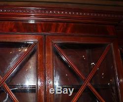 Depression Era Solid Mahogany Bubble Glass Breakfront