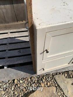 Diminutive Vintage White Painted Country Cupboard Small Cabinet Apothecary Chic