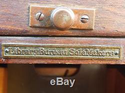 Double Legal Sized Antique Oak File Cabinet By Library Bureau Co