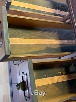Double-wide c. 1900 Yawman & Erbe 9-Drawer Oak Stack File Cabinet