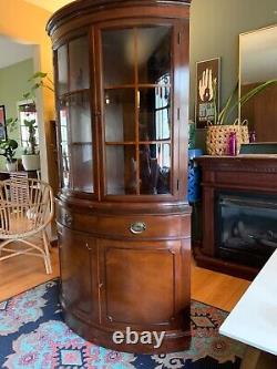 Drexel Travis Court 1940's USA Federal Style Mahogany Bow Front Corner Cabinet