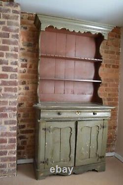 Dutch Step back Painted Cupboard C. 1780