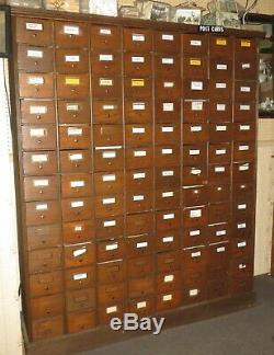 EXTRA LARGE Antique 104 Drawer LIBRARY CARD CATALOG FILE CABINET Library Bureau