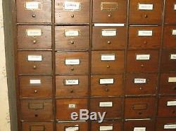 EXTRA LARGE Antique 104 Drawer LIBRARY CARD CATALOG FILE CABINET Library Bureau