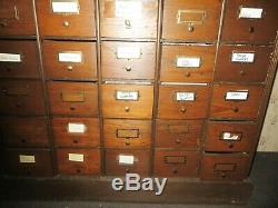 EXTRA LARGE Antique 104 Drawer LIBRARY CARD CATALOG FILE CABINET Library Bureau