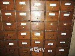 EXTRA LARGE Antique 104 Drawer LIBRARY CARD CATALOG FILE CABINET Library Bureau