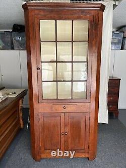 Early 1800s maple corner cupboard