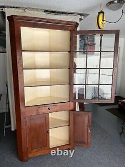 Early 1800s maple corner cupboard