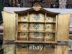 Early 1900s Antique Italian Ornate Wod Display Case