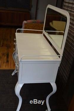 Early 1900s Medical Cabinet with Beveled Glass Mirror and Cabriole Legs