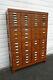 Early 1900s Oak Large Stacked File Cabinet Cupboard By P. A. Wetzler Co 1320