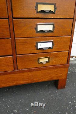 Early 1900s Oak Large Stacked File Cabinet Cupboard BY P. A. Wetzler CO 1320