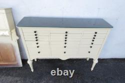 Early 1900s Tall Two Part Painted Dental Cabinet 6097