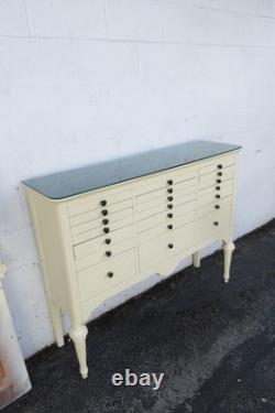 Early 1900s Tall Two Part Painted Dental Cabinet 6097