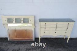 Early 1900s Tall Two Part Painted Dental Cabinet 6097