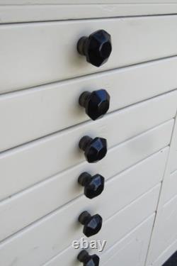 Early 1900s Tall Two Part Painted Dental Cabinet 6097