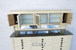 Early 1900s Tall Two Part Painted Dental Cabinet 6097