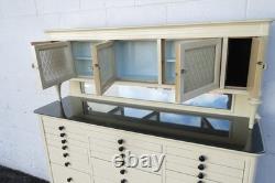 Early 1900s Tall Two Part Painted Dental Cabinet 6097 Early 1900s Tall Two Part Painted Dental Cabinet 6097