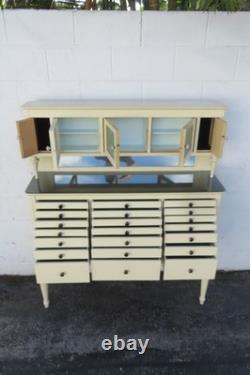 Early 1900s Tall Two Part Painted Dental Cabinet 6097