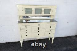 Early 1900s Tall Two Part Painted Dental Cabinet 6097