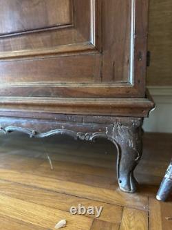 Early 19th Century Antique Wood Hutch Cabinet with Incredible Hand Carved Detail