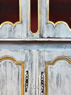 Early 19th Century Large Painted & Gilt French Provincial Buffet a Deux Corps