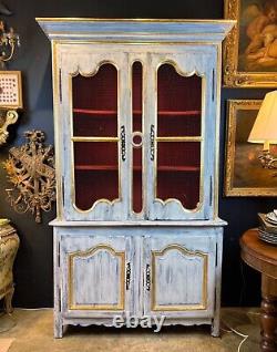 Early 19th Century Large Painted & Gilt French Provincial Buffet a Deux Corps