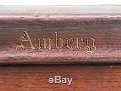 Early 20th C Antique Amberg 4 Drawer Arts & Crafts / Misson Oak File Cabinet