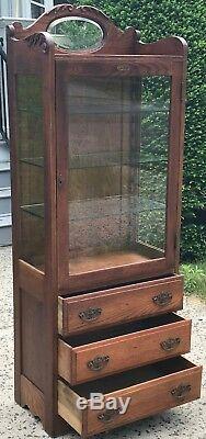 Early 20th C. Oak Medical / Physicians Antique Cabinet By Frank S Betz Co