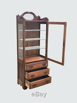 Early 20th C. Oak Medical / Physicians Antique Cabinet By Frank S Betz Co