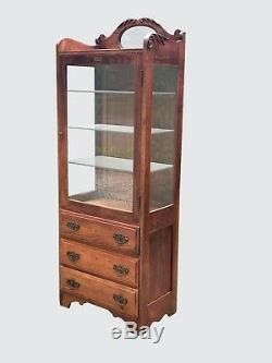 Early 20th C. Oak Medical / Physicians Antique Cabinet By Frank S Betz Co